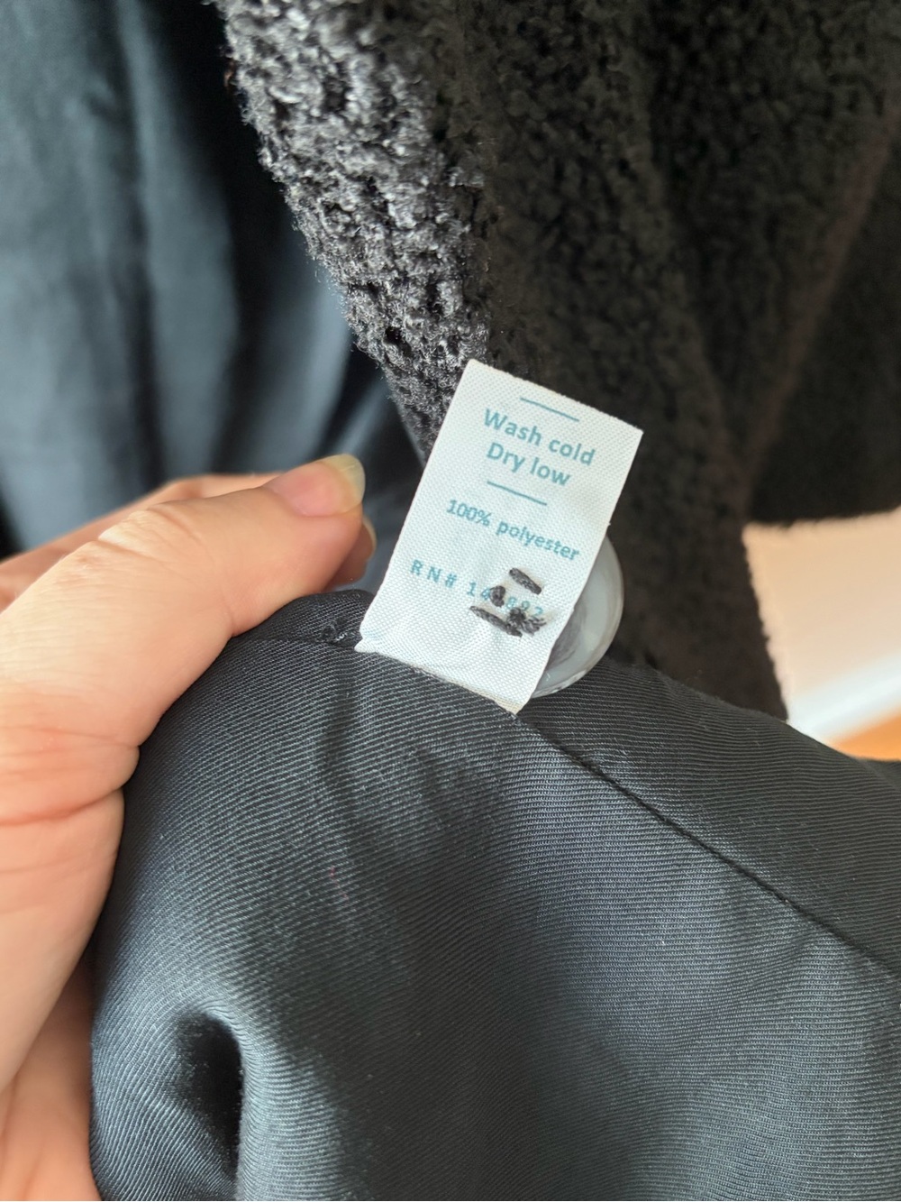 Marine Layer Colette Faux Shearling Longline Oversized Coat Black Size Large - Picture 9 of 10
